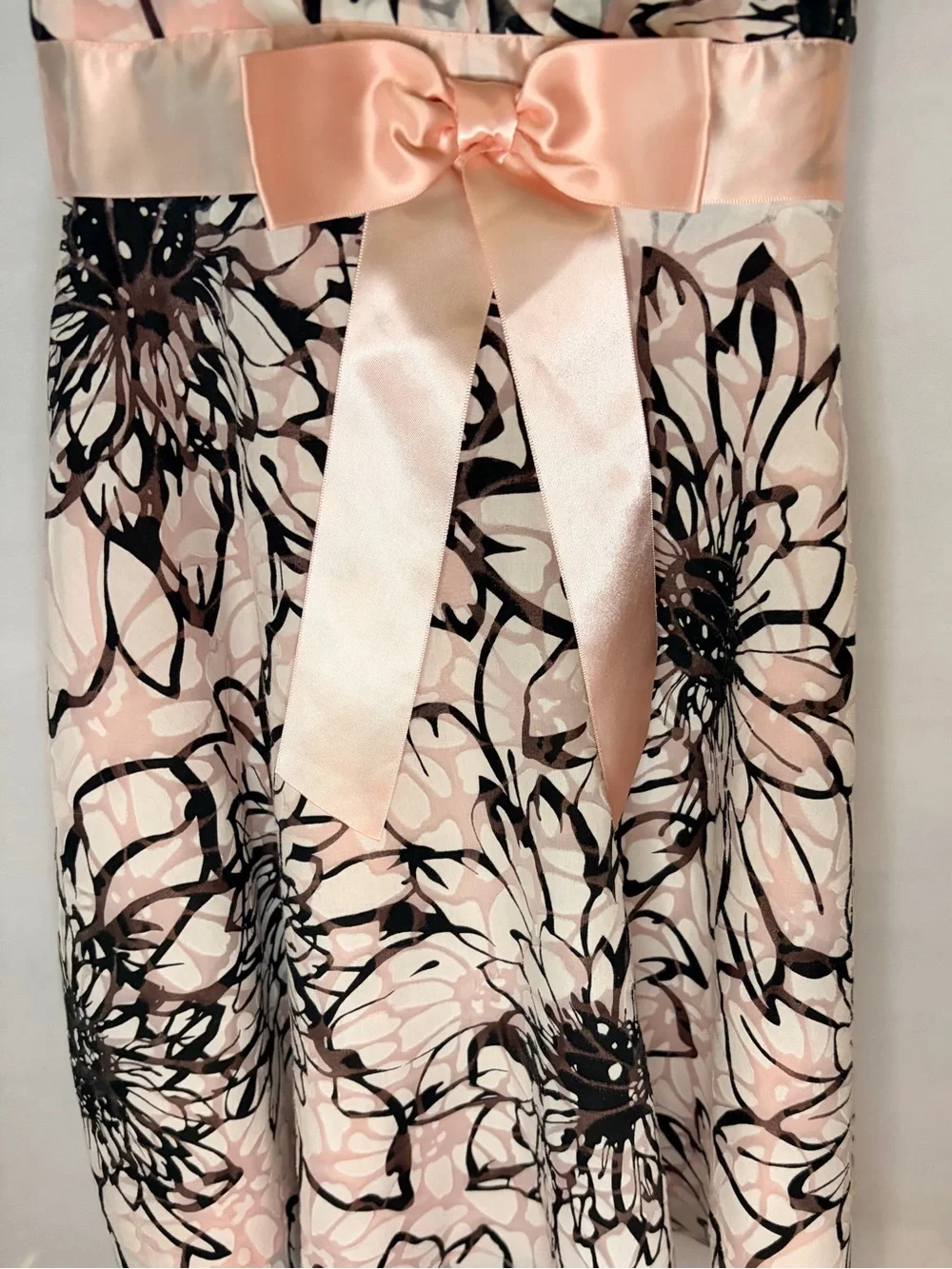Rare Editions Girls Size 10 Pink Black Floral Dress Purse Bow Set NWOT